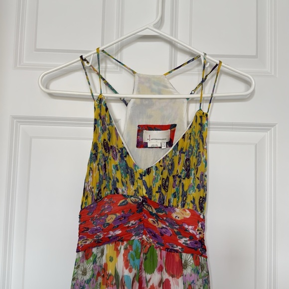 Anthropologie Yellow Ruched Tie Front Sundress - Picture 3 of 6